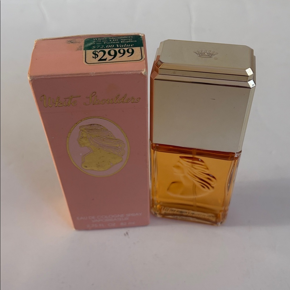 Vintage White Shoulders Eau De Cologne Spray in box pink box 2.75 fl oz